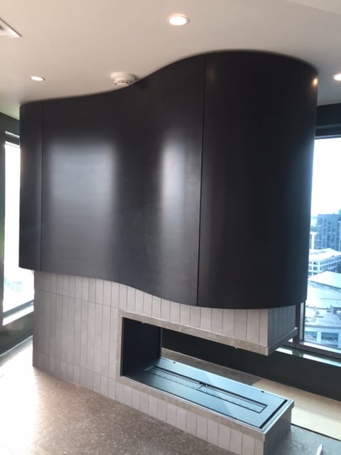 modern fireplaces with black shroud